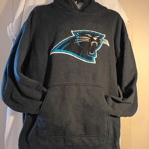 Reebok Black Hoodie with Blue Panther Logo